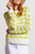 bright lime green stripe sweater with open weave