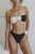 Black and ivory bikini with removable flower detail