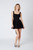 black open back dress with bow decor