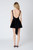 black open back dress with bow decor