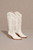 White cowgirl boot with stitching details