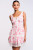 pink floral print lace trim dress