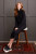 black midi bodycon elastic skirt