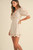 Ecru fall mini dress with embroidery details and puff sleeves