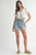 white linen self tie top with puff sleeves