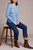 long sleeve light blue henley top