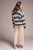 shades of blue striped cardigan