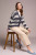 shades of blue striped cardigan