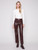 dark brown faux leather pull on pant