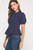 navy peplum short sleeve sweater top