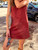 rust suede mini dress with stud details
