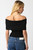 Black off the shoulder foldover top