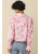 Baby pink floral print ruffle sleeve blouse