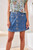 Button front medium wash denim skort