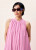 light pink striped button front tunic can be worn as a dress or top