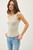 khaki and white stripe ribbed tank