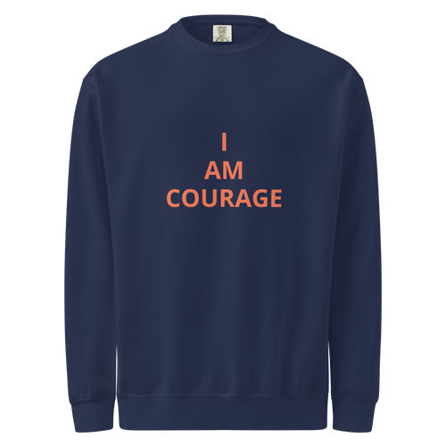 SWEATSHIRT-MENS-FLEECE-RELAXED-FIT-IMAGE-I-AM-COURAGE
