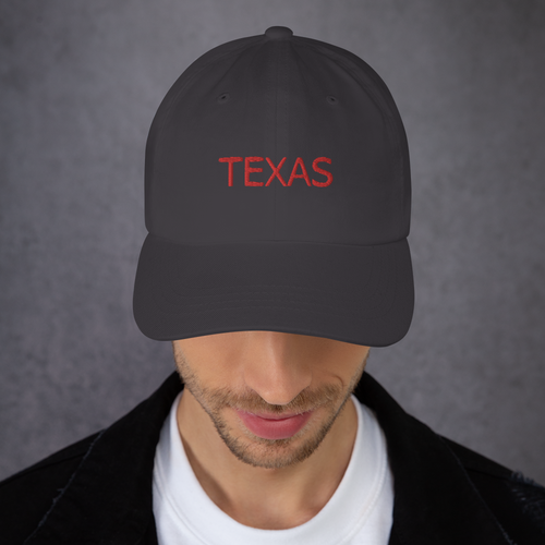 Hat Baseball Cap Color Dark-Grey Image State Name Texas USA Front