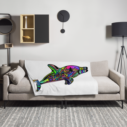 Throw Blanket. Size 50 inches × 60 inches or (127 centimeters × 153 centimeters). Dark blue background with Large, Multi-Lighted Christmas Tree Design in Lower Right Area of Blanket. White Reverse Side. Soft silk touch fabric. Hypoallergenic. Flame Retardant. 100% polyester. Nice and comfy. Great Gift for Family, Friends, Coworkers, and Others.