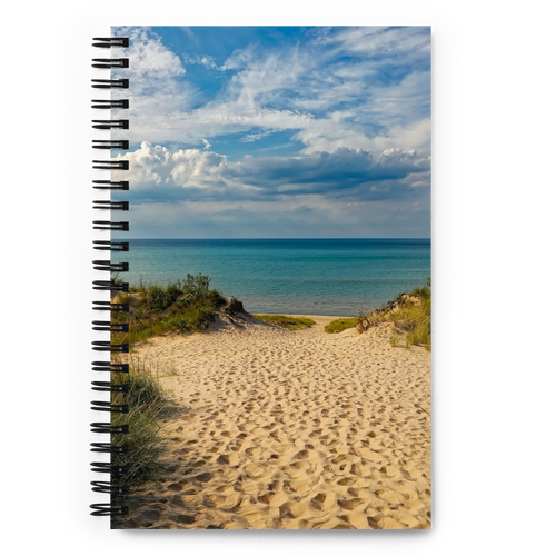 Spiral Notebook US National Parks Planner, Memories, Treasures 043, FRONT. Size: 5.50in x 11.50in (13cm x 21cm). Inspiring Image Design on Front, Textured Background, Text, and Fancy Divider Image on Back. Create memories, record them, organize them, and pass them on to generations as unique family history. Fun gift for Family, Friends, Coworkers, Self, and Others.