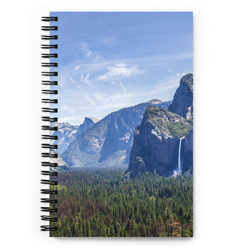 Spiral Notebook US National Parks Planner, Memories, Treasures 048, FRONT. Size: 5.50in x 11.50in (13cm x 21cm). Inspiring Image Design on Front, Textured Background, Text, and Fancy Divider Image on Back. Create memories, record them, organize them, and pass them on to generations as unique family history. Fun gift for Family, Friends, Coworkers, Self, and Others.