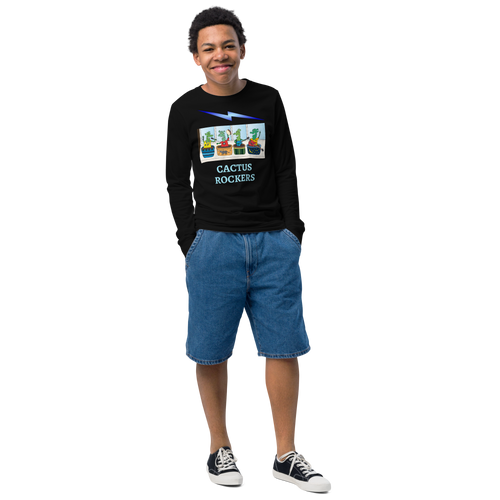 TEE-SHIRT-LONG-SLEEVE-YOUTH-IMAGE-CACTUS-ROCKERS