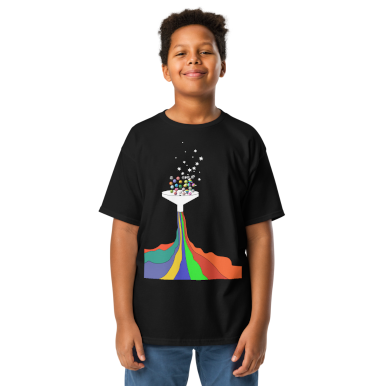 TEE-SHIRT-SHORT-SLEEVE-YOUTH-IMAGE-STARS-MARBLES-FUNNEL
