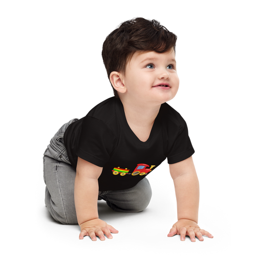 TEE-SHIRT-JERSEY-SHORT-SLEEVE-BABY-IMAGE-TOY-TRAIN