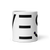White Glossy Mug 11oz (325.309mL) with letter "E" printed on it. Great Gift for Family, Friends, Coworkers, and Others.