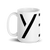 White Glossy Mug 15oz (443.603mL) with letter "Y" printed on it. Great Gift for Family, Friends, Coworkers, and Others.