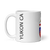 White Glossy Mug Left 11oz (325.309mL) with Coat of Arms for Canadian Territory YUKON and includes Date of Entry Into Confederation and Territory Name. Great Gift for Family, Friends, Coworkers, and Others.
