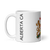 White Glossy Mug Left 11oz (325.309mL) with Coat of Arms for Canadian Territory ALBERTA and includes Date of Entry Into Confederation and Territory Name. Great Gift for Family, Friends, Coworkers, and Others.