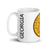 White Glossy Mug Left 15oz (443.603mL) with State Seal for GEORGIA. Includes date of admission into Union of United States. And includes Name of State. Great Gift for Family, Friends, Coworkers, and Others.
