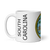 White Glossy Mug Left 11oz (325.309mL) with State Seal for SOUTH CAROLINA. Includes date of admission into Union of United States. And includes Name of State. Great Gift for Family, Friends, Coworkers, and Others.