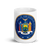 White Glossy Mug Front 15oz (443.603mL) with State Seal for NEW YORK. Includes date of admission into Union of United States. And includes Name of State. Great Gift for Family, Friends, Coworkers, and Others.