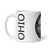 White Glossy Mug Left 11oz (325.309mL) with State Seal for OHIO. Includes date of admission into Union of United States. And includes Name of State. Great Gift for Family, Friends, Coworkers, and Others.