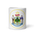 White Glossy Mug Front 11oz (325.309mL) with State Seal for MAINE. Includes date of admission into Union of United States. And includes Name of State. Great Gift for Family, Friends, Coworkers, and Others.