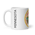 White Glossy Mug Left 11oz (325.309mL) with State Seal for MINNESOTA. Includes date of admission into Union of United States. And includes Name of State. Great Gift for Family, Friends, Coworkers, and Others.