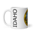 White Glossy Mug Left 11oz (325.309mL) with State Seal for IDAHO. Includes date of admission into Union of United States. And includes Name of State. Great Gift for Family, Friends, Coworkers, and Others.