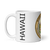White Glossy Mug Left 11oz (325.309mL) with State Seal for HAWAII. Includes date of admission into Union of United States. And includes Name of State. Great Gift for Family, Friends, Coworkers, and Others.