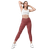Women’s Crossover Leggings With Pockets (Front – Model Arms Behind Head), Trendy and flattering Lightweight Athletic Leggings for Workout, Yoga, Running, Walking, Hiking, Working. and many other activities that can be adapted to your lifestyle.