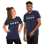 Unisex T-Shirt Game Of Life 45 Year Clock. Color NAVY. Identical graphic and text on front and back representing amount of time that elapses from birth to 45 years. Time frame shows number of Seconds, Minutes, Hours, Days, Weeks, Months. Graphic shows 4 circles representing four Quarters, as in sports. Text says, "Game Of Life - Time To Get Busy".  Sizes range from Extra Small (XS) to Four Extra Large (4XL). Great Gift for Family, Friends, Coworkers, and Others.