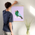 Enhanced Matte Paper Poster With Hanger 004. Oak Frame 18in x 24in (45.72cm x 60.96cm), Front View. Picture shows bird drawing with colorful feathers, body, and beak. Great Gift for Family, Friends, Coworkers, Self, and Others.