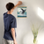 Enhanced Matte Paper Poster With Hanger 006. Oak Frame 11in x 14in (27.94cm x 35.56cm), Front View. Picture shows fantastical scene of whale breaching above clouds, not water. Great Gift for Family, Friends, Coworkers, Self, and Others.