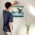 Enhanced Matte Paper Poster With Hanger 006. Oak Frame 18in x 18in (45.72cm x 45.72cm), Front View. Picture shows fantastical scene of whale breaching above clouds, not water. Great Gift for Family, Friends, Coworkers, Self, and Others.