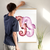 Enhanced Matte Paper Poster With Hanger 008. Oak Frame 24in x 36in (60.96cm x 91.44cm), Front View. Picture shows two colorful sea horses’ side-by-sides. Great Gift for Family, Friends, Coworkers, Self, and Others.