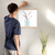 Enhanced Matte Paper Poster With Hanger 011. Oak Frame 18in x 18in (45.72cm x 45.72cm), Front View. Picture shows drawing of water in glass vase with branches sprouting colorful pink and yellow flower buds. Great Gift for Family, Friends, Coworkers, Self, and Others.