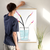 Enhanced Matte Paper Poster With Hanger 011. Oak Frame 24in x 36in (60.96cm x 91.44cm), Front View. Picture shows drawing of water in glass vase with branches sprouting colorful pink and yellow flower buds. Great Gift for Family, Friends, Coworkers, Self, and Others.