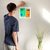 Enhanced Matte Paper Poster With Hanger 012. White Frame 12in x 12in (30.48cm x 30.48cm), Front View. Picture shows abstract drawing of two faces with different background colors and different colors highlighting facial features. Great Gift for Family, Friends, Coworkers, Self, and Others.