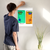 Enhanced Matte Paper Poster With Hanger 012. White Frame 16in x 20in (40.64cm x 50.80cm), Front View. Picture shows abstract drawing of two faces with different background colors and different colors highlighting facial features. Great Gift for Family, Friends, Coworkers, Self, and Others.